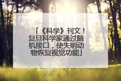 《科学》刊文！复旦科学家通过脑机接口，使失明动物恢复视觉功能