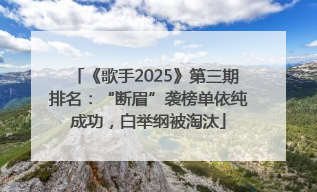 《歌手2025》第三期排名：“断眉”袭榜单依纯成功，白举纲被淘汰