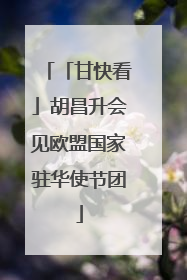 「甘快看」胡昌升会见欧盟国家驻华使节团