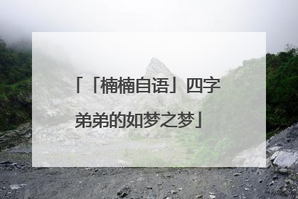 「楠楠自语」四字弟弟的如梦之梦