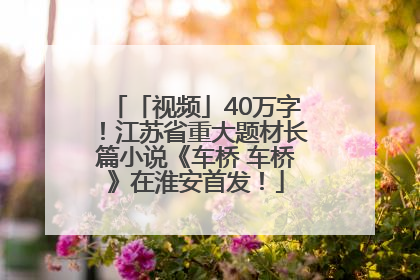 「视频」40万字！江苏省重大题材长篇小说《车桥 车桥》在淮安首发！