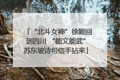 “北斗女神”徐颖回到四川 “能文能武”苏东坡诗句信手拈来