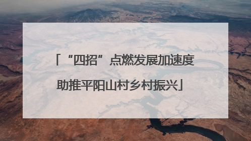 “四招”点燃发展加速度 助推平阳山村乡村振兴