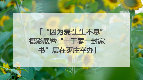 “因为爱·生生不息”摄影展暨“一千零一封家书”展在枣庄举办