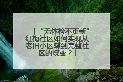 “无体检不更新”红梅社区如何实现从老旧小区蝶到完整社区的蝶变？