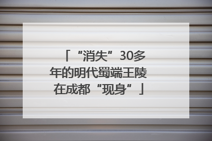 “消失”30多年的明代蜀端王陵在成都“现身”