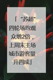 “苏超”四轮场均观众增2倍，上周末主场城市游客量升四成