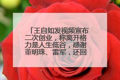 王自如发视频宣布二次创业，称离开格力是人生低谷，感谢董明珠、雷军，还回应了“工资条”：清楚自己要什么……