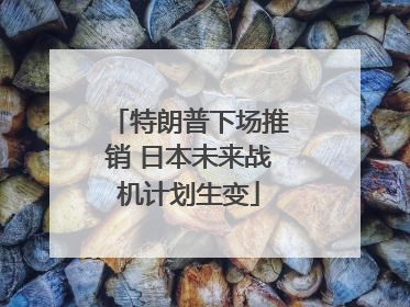 特朗普下场推销 日本未来战机计划生变