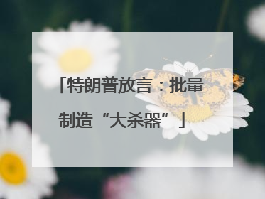 特朗普放言：批量制造“大杀器”
