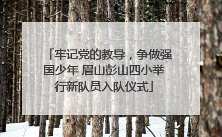 牢记党的教导，争做强国少年 眉山彭山四小举行新队员入队仪式