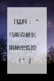 猛料：“马斯克被长期秘密监控！”