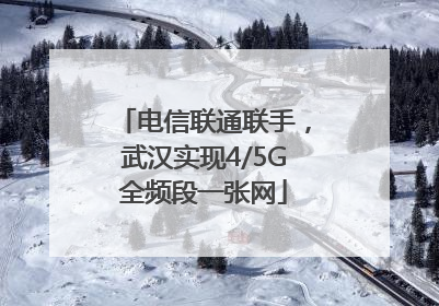 电信联通联手，武汉实现4/5G全频段一张网