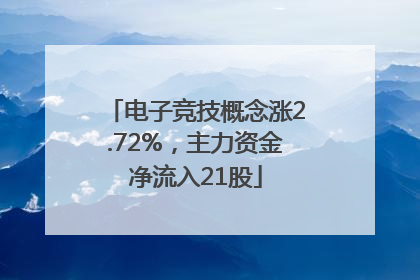 电子竞技概念涨2.72%，主力资金净流入21股