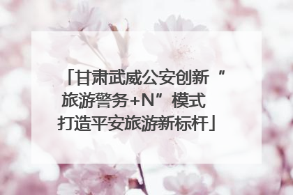 甘肃武威公安创新“旅游警务+N”模式 打造平安旅游新标杆