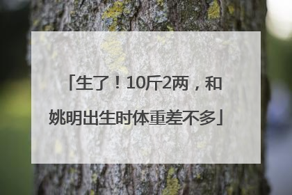 生了！10斤2两，和姚明出生时体重差不多