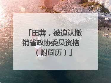田蓉，被追认撤销省政协委员资格（附简历）