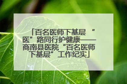 百名医师下基层 “医”路同行护健康——商南县医院“百名医师下基层”工作纪实
