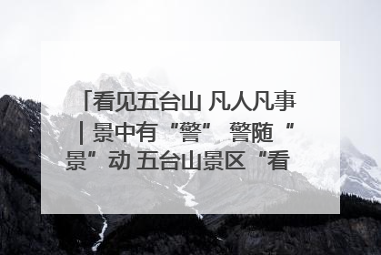 看见五台山 凡人凡事｜景中有“警” 警随“景”动 五台山景区“看得见”的平安守护
