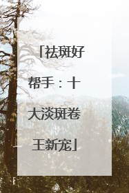 祛斑好帮手：十大淡斑卷王新宠