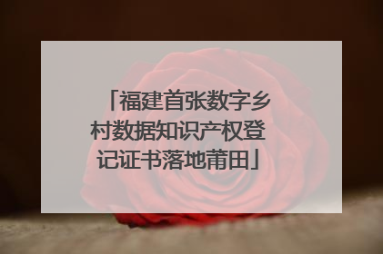 福建首张数字乡村数据知识产权登记证书落地莆田