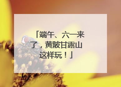 端午、六一来了，黄陂甘露山这样玩！