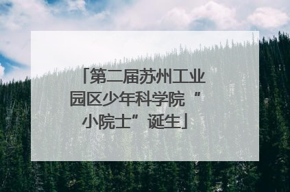 第二届苏州工业园区少年科学院“小院士”诞生
