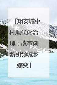 翔安城中村现代化治理：改革创新引领城乡蝶变