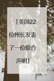 美国22位州长发表了一份联合声明