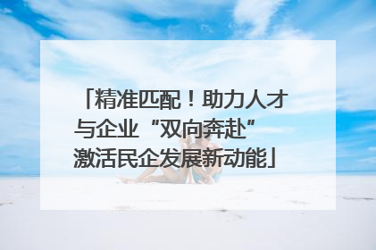 精准匹配！助力人才与企业“双向奔赴” 激活民企发展新动能