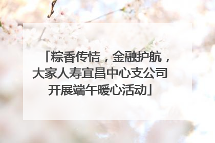粽香传情，金融护航，大家人寿宜昌中心支公司开展端午暖心活动