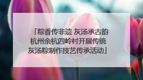 粽香传非遗 灰汤承古韵 杭州余杭四岭村开展传统灰汤粽制作技艺传承活动