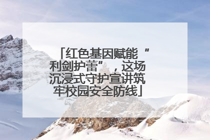 红色基因赋能“利剑护蕾”，这场沉浸式守护宣讲筑牢校园安全防线