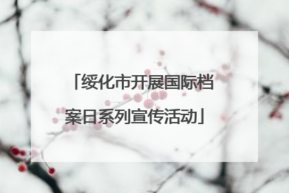 绥化市开展国际档案日系列宣传活动