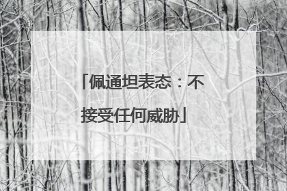 佩通坦表态：不接受任何威胁