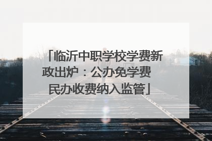 临沂中职学校学费新政出炉：公办免学费 民办收费纳入监管