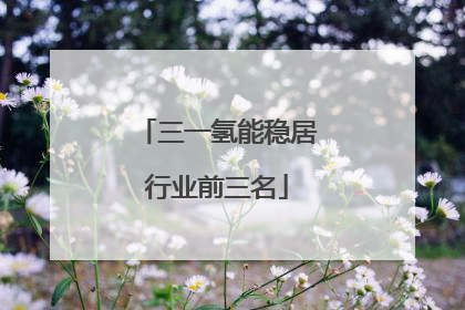 三一氢能稳居行业前三名