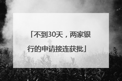 不到30天，两家银行的申请接连获批