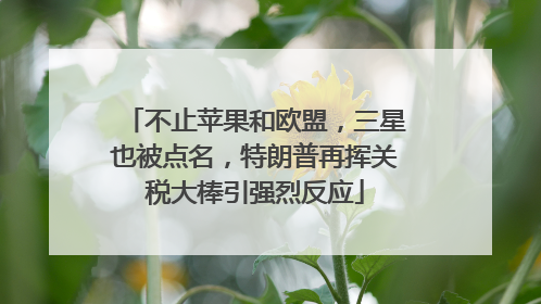 不止苹果和欧盟，三星也被点名，特朗普再挥关税大棒引强烈反应