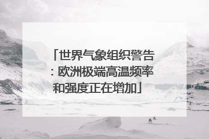 世界气象组织警告：欧洲极端高温频率和强度正在增加