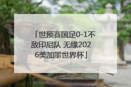 世预赛国足0-1不敌印尼队 无缘2026美加墨世界杯
