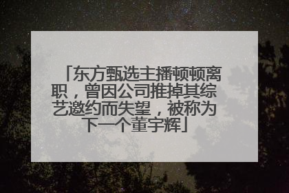 东方甄选主播顿顿离职，曾因公司推掉其综艺邀约而失望，被称为下一个董宇辉
