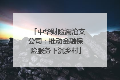 中华财险澜沧支公司：推动金融保险服务下沉乡村