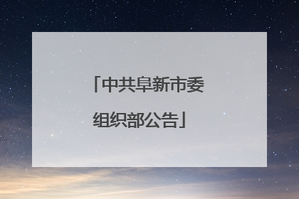 中共阜新市委组织部公告