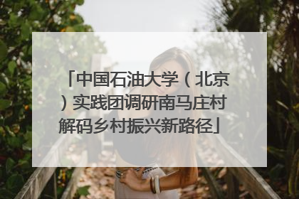 中国石油大学（北京）实践团调研南马庄村解码乡村振兴新路径