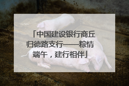 中国建设银行商丘归德路支行——粽情端午，建行相伴