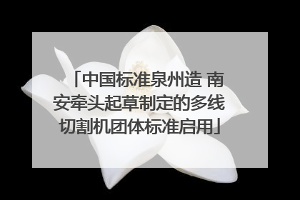 中国标准泉州造 南安牵头起草制定的多线切割机团体标准启用