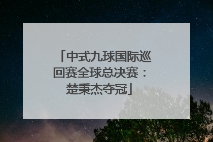 中式九球国际巡回赛全球总决赛：楚秉杰夺冠