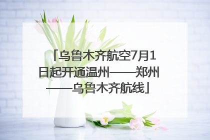 乌鲁木齐航空7月1日起开通温州——郑州——乌鲁木齐航线
