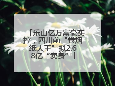 乐山亿万富豪实控，四川前“卷烟纸大王”拟2.68亿“卖身”